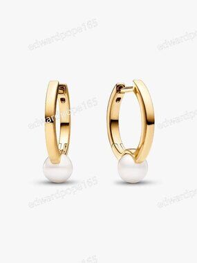 Treated Freshwater Cultured Pearl Hoop Earrings